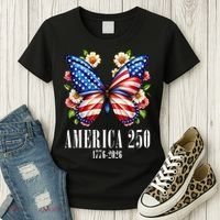 America 250 Years 1776-2026 250th Anniversary Butterfly  Women's T-Shirt thumb 3