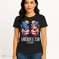 America 250 Years 1776-2026 250th Anniversary Butterfly  Women's T-Shirt thumb 4