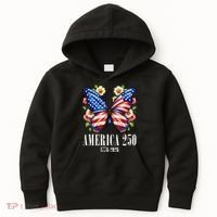 America 250 Years 1776-2026 250th Anniversary Butterfly  Kids Hoodie thumb 0
