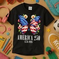 America 250 Years 1776-2026 250th Anniversary Butterfly  Kids T-Shirt thumb 3