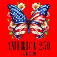 America 250 Years 1776-2026 250th Anniversary Butterfly  Santa Hat thumb 1