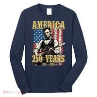 America 250 Years 1776 2026 Abe Lincoln Rocking Out Guitar Long Sleeve Shirt thumb 0