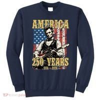 America 250 Years 1776 2026 Abe Lincoln Rocking Out Guitar Sweatshirt thumb 0