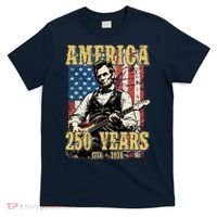 America 250 Years 1776 2026 Abe Lincoln Rocking Out Guitar T-Shirt thumb 0