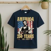 America 250 Years 1776 2026 Abe Lincoln Rocking Out Guitar T-Shirt thumb 2
