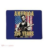 America 250 Years 1776 2026 Abe Lincoln Rocking Out Guitar Mousepad thumb 0