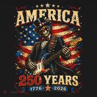 America 250 Years Celebration Rocker Skull Vintage T-Shirt thumb 7