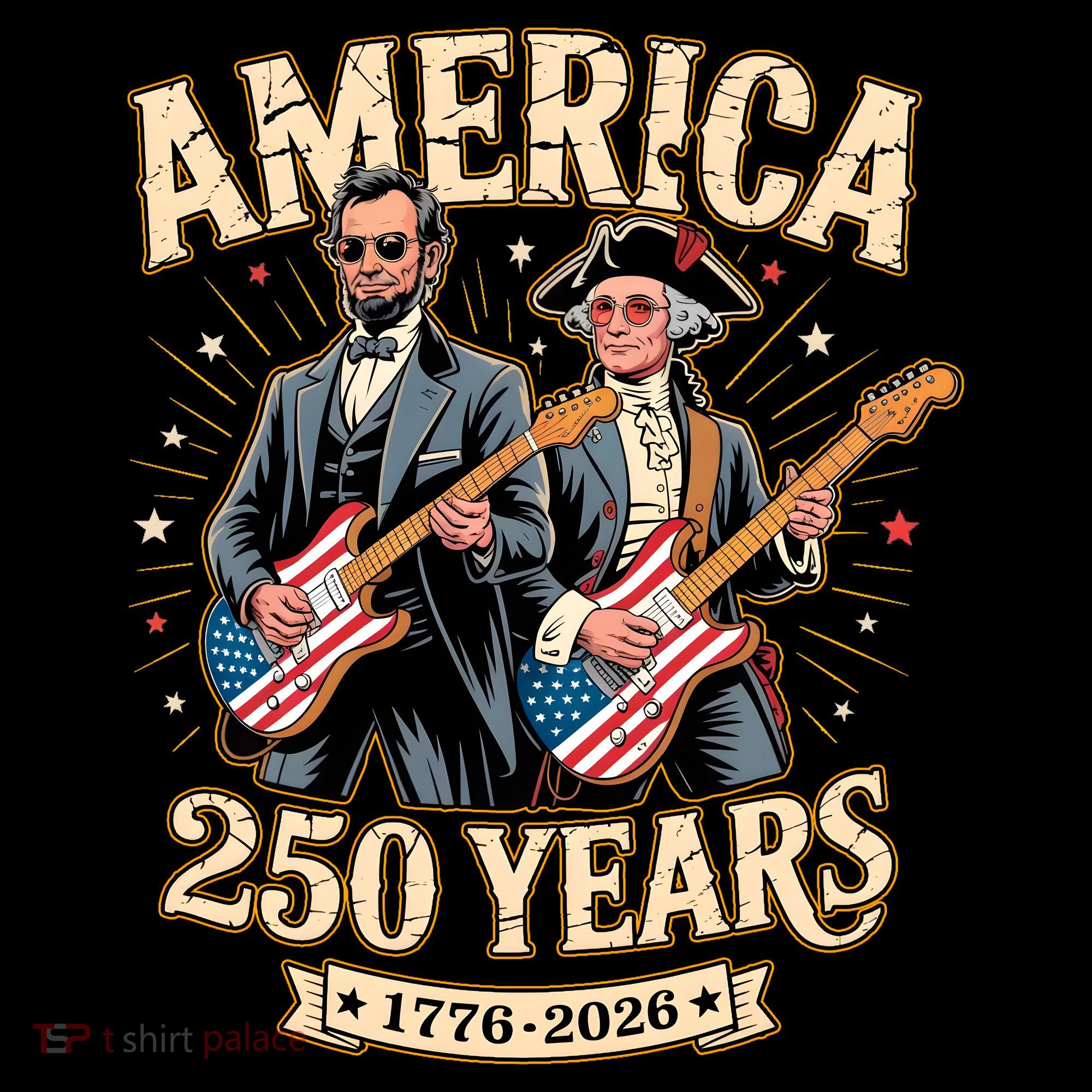 America 250 Years 1776-2026 Funny Lincoln Washington Rock And Roll Coffee Mug