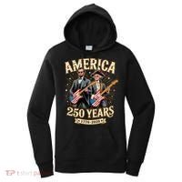America 250 Years 1776-2026 Funny Lincoln Washington Rock And Roll Women's Hoodie thumb 0