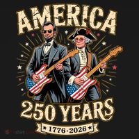 America 250 Years 1776-2026 Funny Lincoln Washington Rock And Roll Women's Hoodie thumb 2
