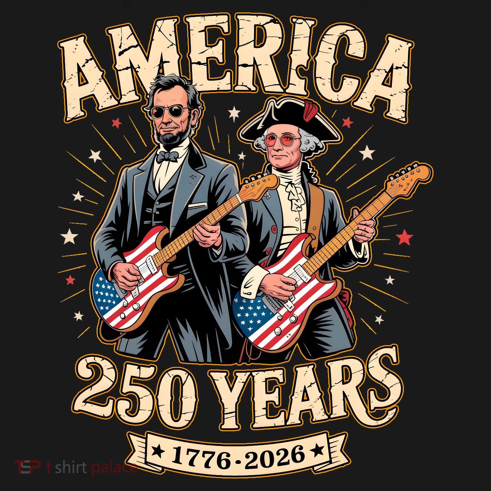 America 250 Years 1776-2026 Funny Lincoln Washington Rock And Roll Women's Hoodie