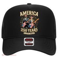 America 250 Years 1776-2026 Funny Lincoln Washington Rock And Roll Hat thumb 0