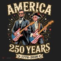 America 250 Years 1776-2026 Funny Lincoln Washington Rock And Roll Golf Towel thumb 3