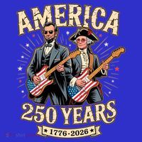 America 250 Years 1776-2026 Funny Lincoln Washington Rock And Roll Mousepad thumb 1