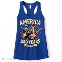 America 250 Years 1776-2026 Funny Lincoln Washington Rock And Roll Women's Tank Top thumb 0