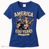 America 250 Years 1776-2026 Funny Lincoln Washington Rock And Roll Women's T-Shirt thumb 0