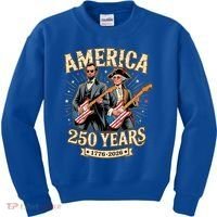 America 250 Years 1776-2026 Funny Lincoln Washington Rock And Roll Kids Sweatshirt thumb 0