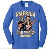 America 250 Years 1776-2026 Funny Lincoln Washington Rock And Roll Kids Long Sleeve Shirt thumb 0