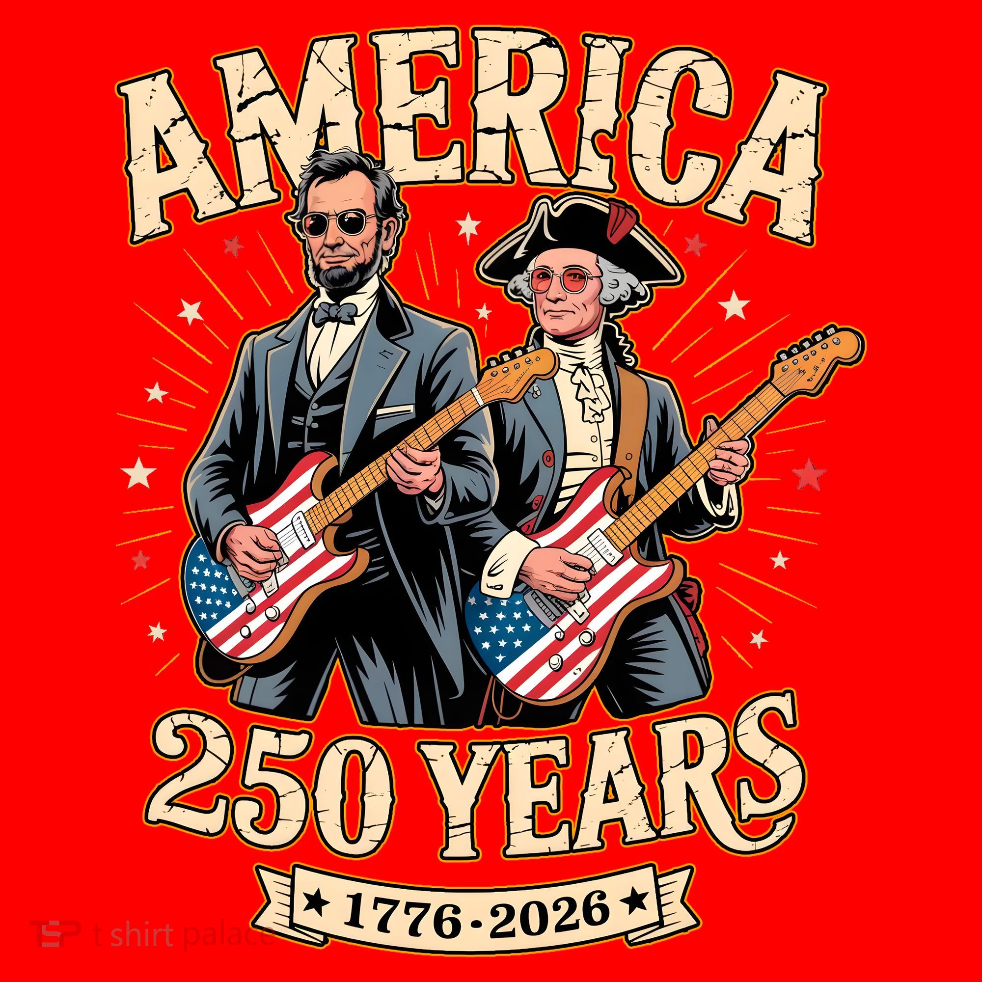 America 250 Years 1776-2026 Funny Lincoln Washington Rock And Roll Santa Hat