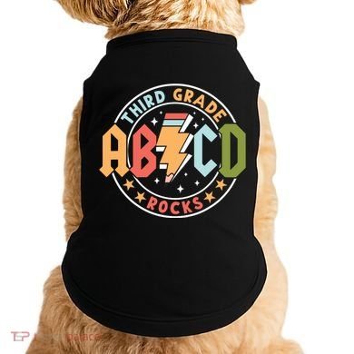 Abcd 3rd Grade Rocks Pencil Lightning Teachers Rock Doggie Tank