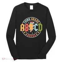 Abcd 3rd Grade Rocks Pencil Lightning Teachers Rock Long Sleeve Shirt thumb 0
