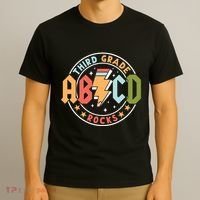 Abcd 3rd Grade Rocks Pencil Lightning Teachers Rock T-Shirt thumb 3