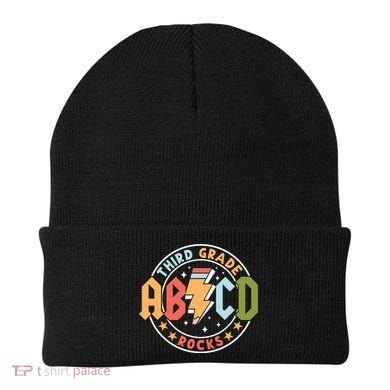 Abcd 3rd Grade Rocks Pencil Lightning Teachers Rock Beanie