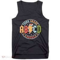 Abcd 3rd Grade Rocks Pencil Lightning Teachers Rock Tank Top thumb 0
