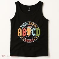 Abcd 3rd Grade Rocks Pencil Lightning Teachers Rock Tank Top thumb 2