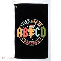 Abcd 3rd Grade Rocks Pencil Lightning Teachers Rock Golf Towel thumb 0