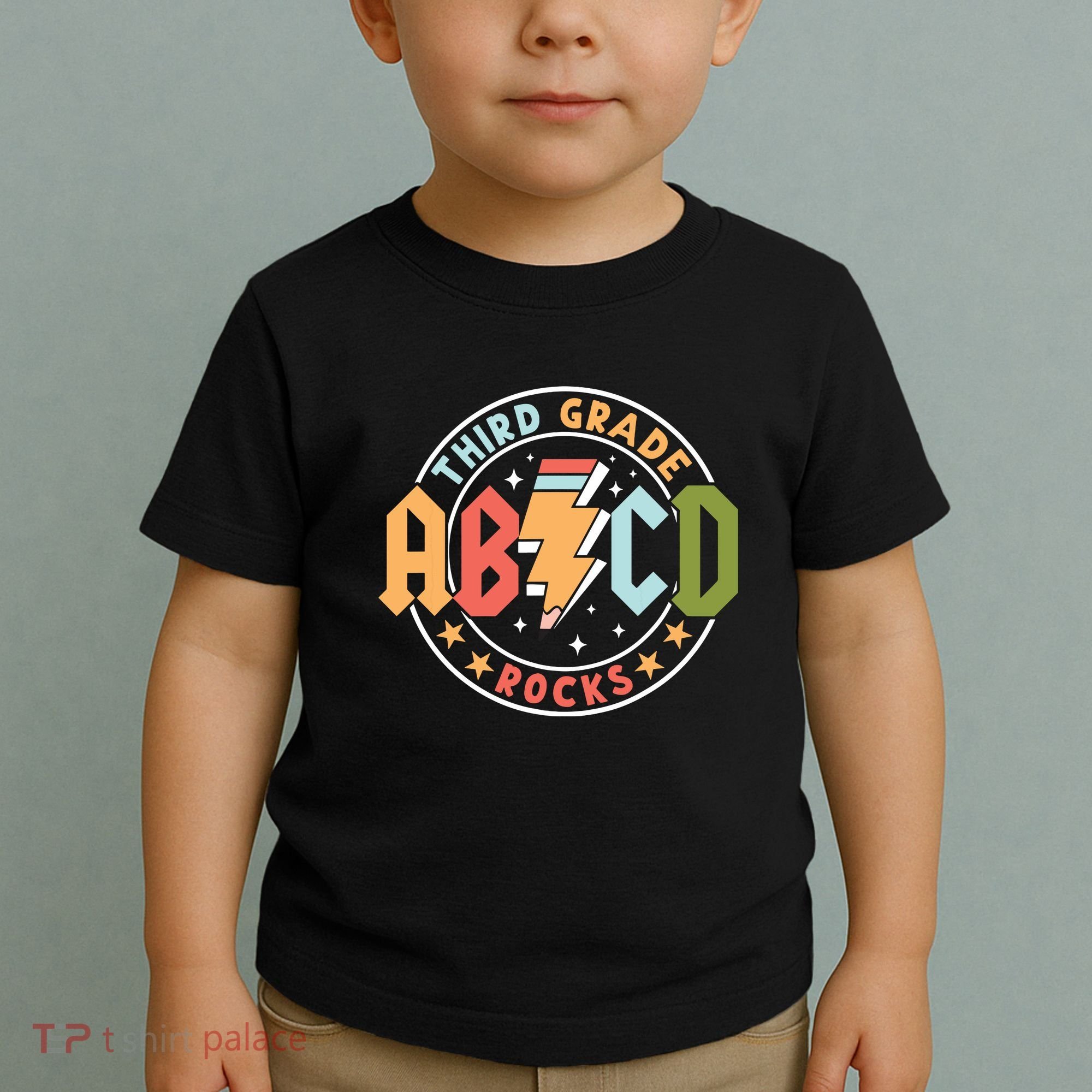 Abcd 3rd Grade Rocks Pencil Lightning Teachers Rock Toddler T-Shirt