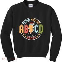 Abcd 3rd Grade Rocks Pencil Lightning Teachers Rock Kids Sweatshirt thumb 0