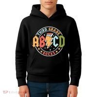 Abcd 3rd Grade Rocks Pencil Lightning Teachers Rock Kids Hoodie thumb 4