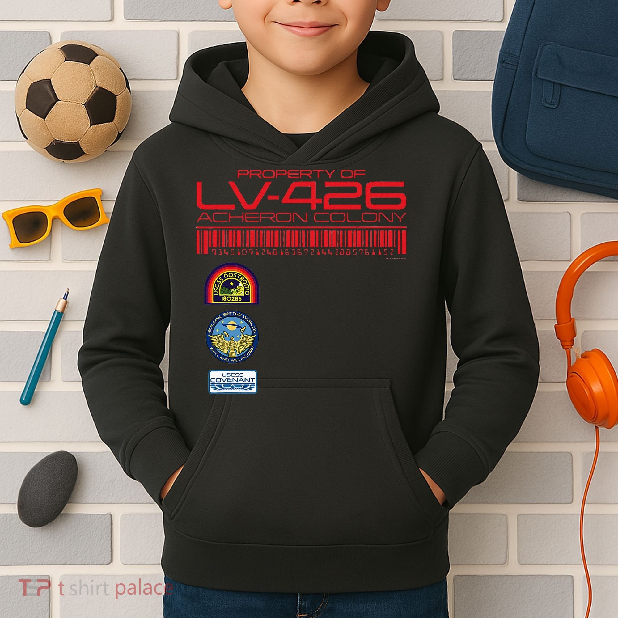 Alien 45th Anniversary Property Of Lv426 Acheron Colony Kids Hoodie