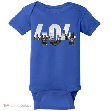Atlanta 404 Area Code Skyline Atl Georgia Vintage Baby Bodysuit