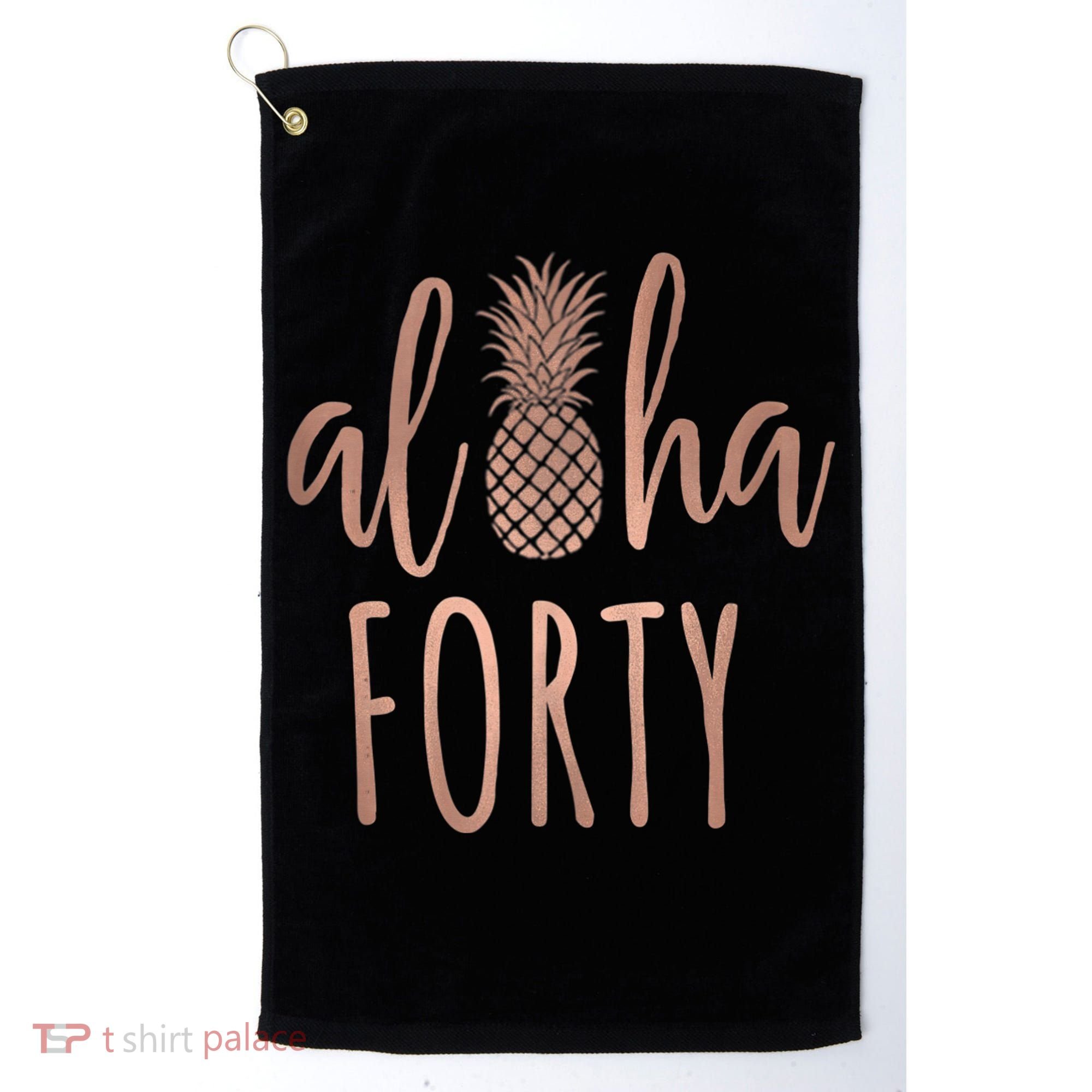 Aloha 40 Forty ~ Happy Birthday 40th Gift for Her Golf Towel