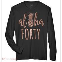 Aloha 40 Forty ~ Happy Birthday 40th Gift for Her Zone Performance Long-Sleeve T-Shirt thumb 0