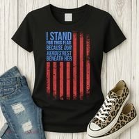 I stand for the flag because hero's lay beneath it. Women's T-Shirt thumb 3