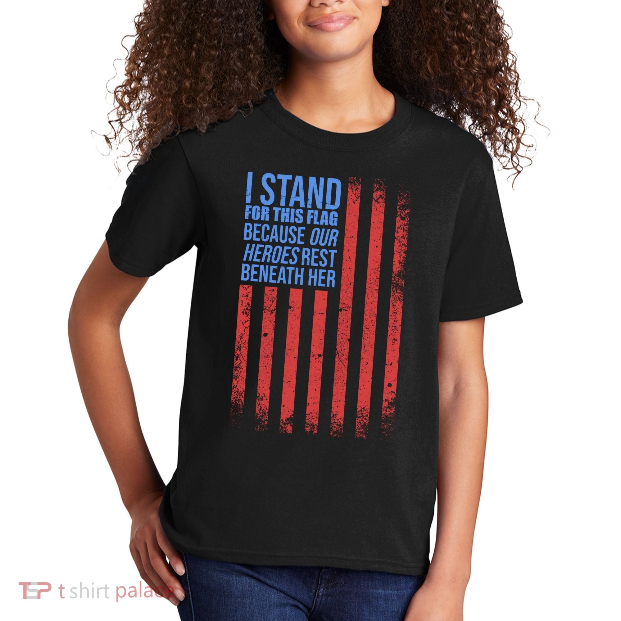 I stand for the flag because hero's lay beneath it. Kids T-Shirt