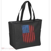 I stand for the flag because hero's lay beneath it. Tote Bag thumb 2