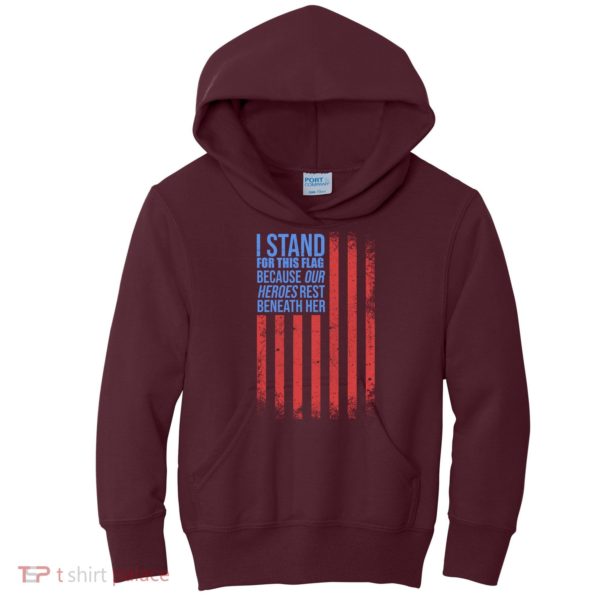 I stand for the flag because hero's lay beneath it. Kids Hoodie