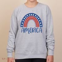 America 4th Of July Rainbow USA Women's Sweatshirt thumb 0