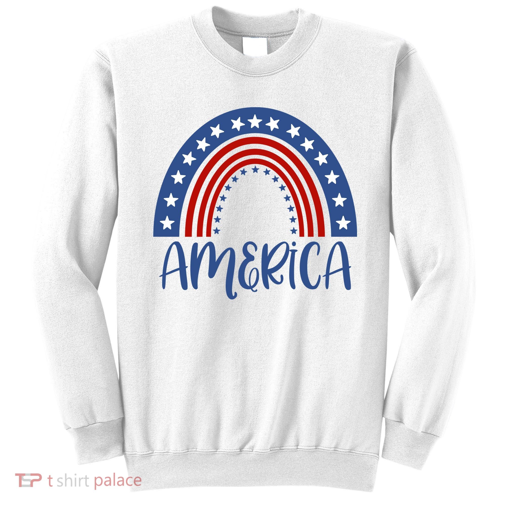 America 4th Of July Rainbow USA Sweatshirt