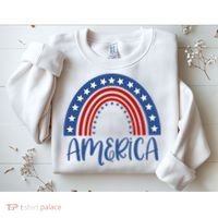 America 4th Of July Rainbow USA Sweatshirt thumb 2