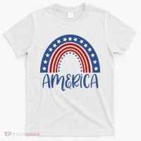 America 4th Of July Rainbow USA T-Shirt thumb 0