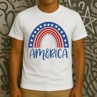 America 4th Of July Rainbow USA T-Shirt thumb 3