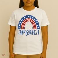 America 4th Of July Rainbow USA T-Shirt thumb 4