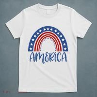 America 4th Of July Rainbow USA T-Shirt thumb 5