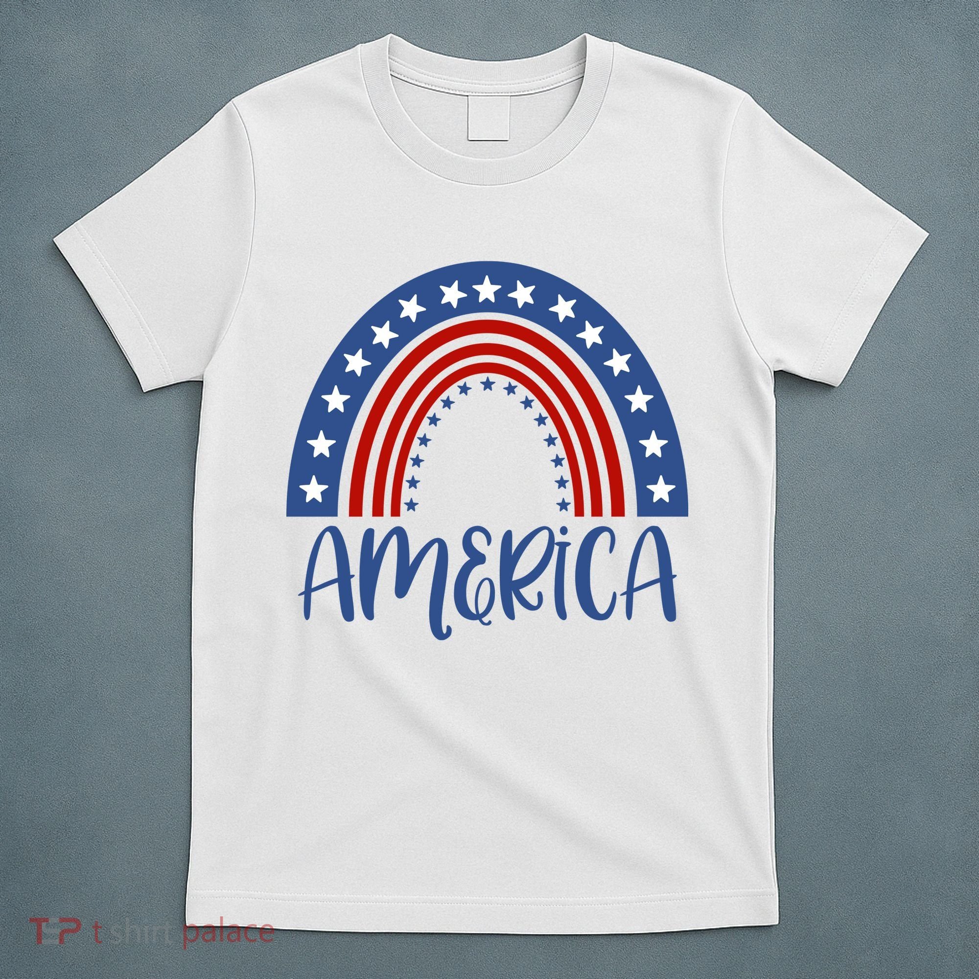 America 4th Of July Rainbow USA T-Shirt