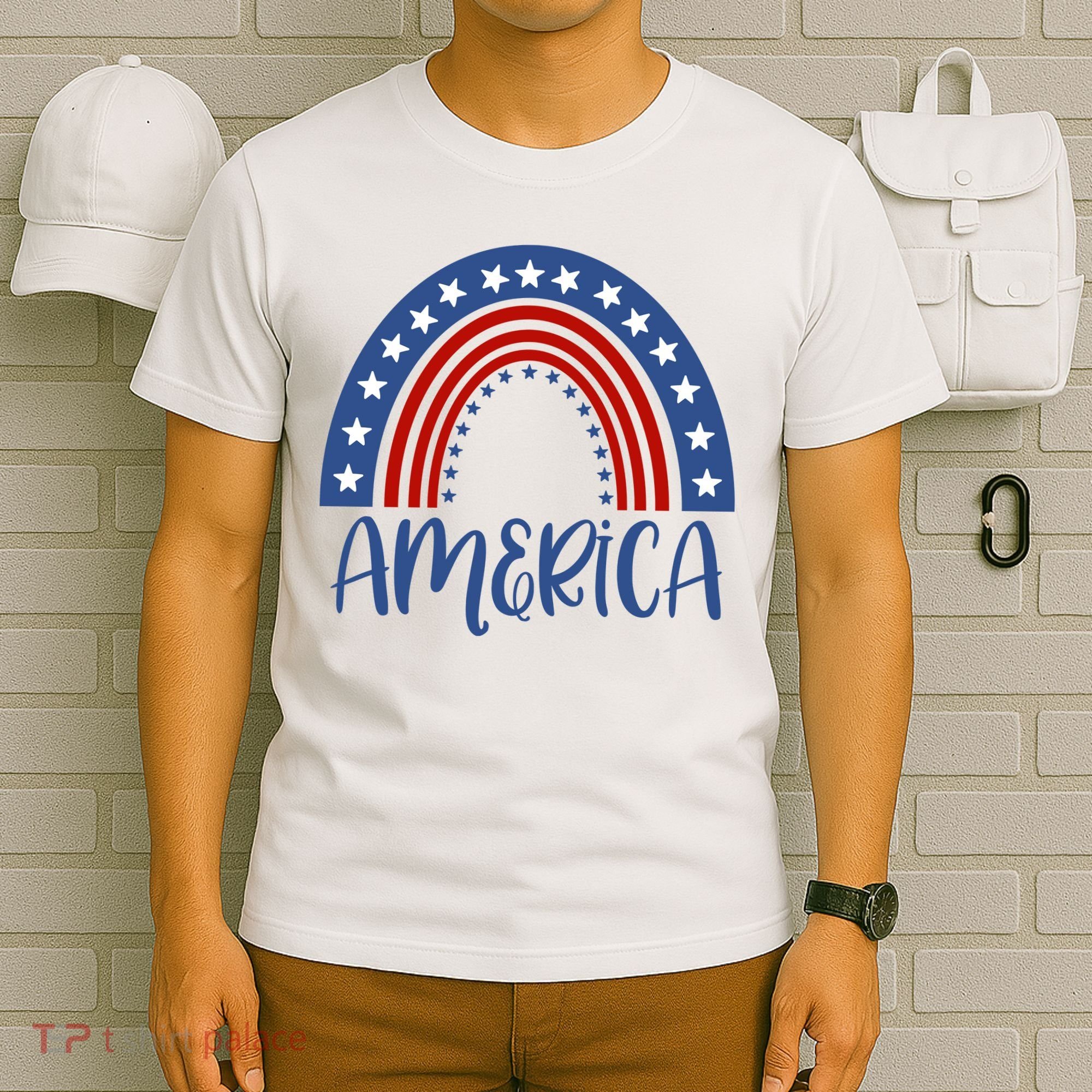 America 4th Of July Rainbow USA T-Shirt